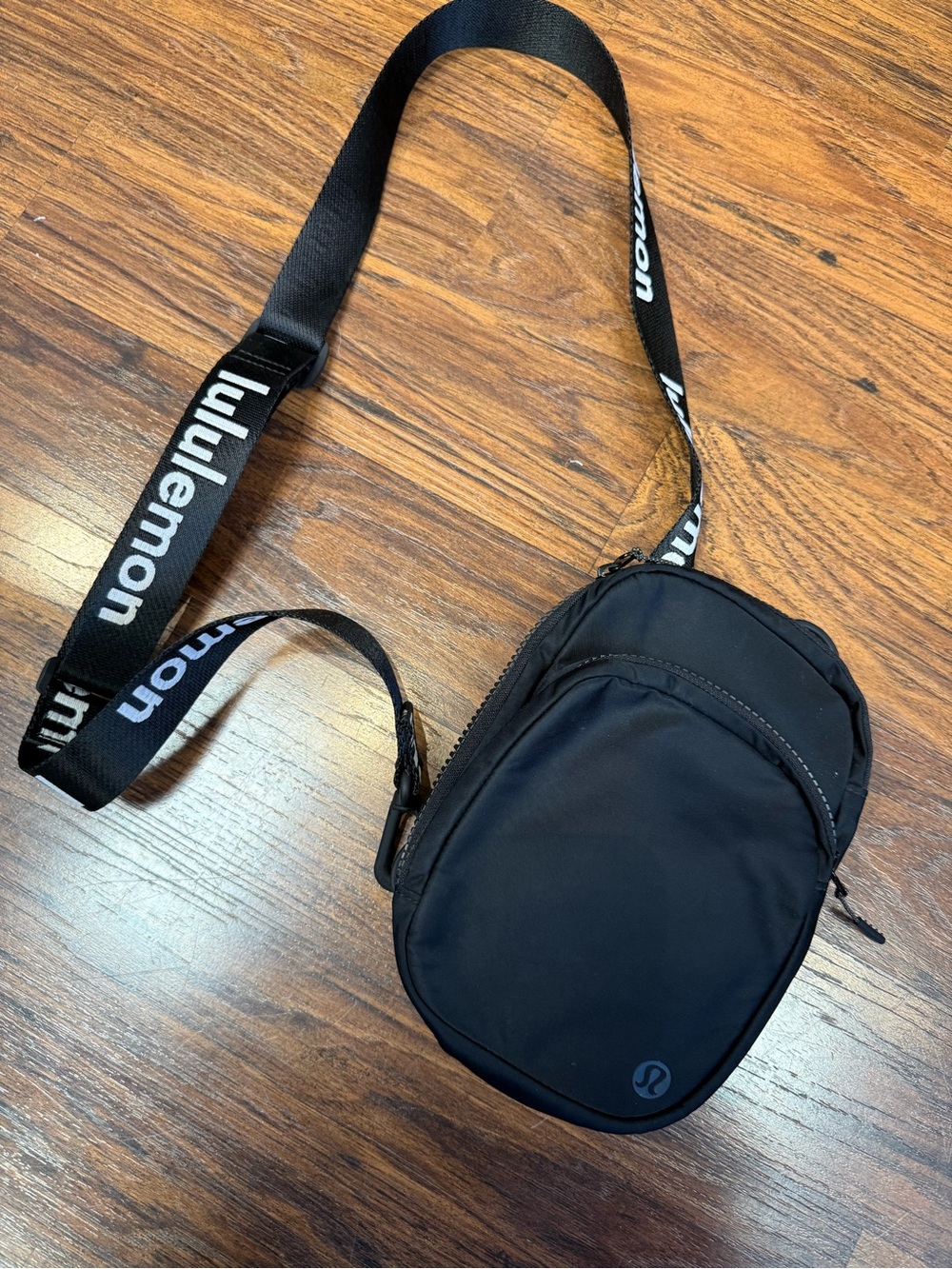 lululemon athletica Black Compact Crossbody Pouch with Branded Strap
